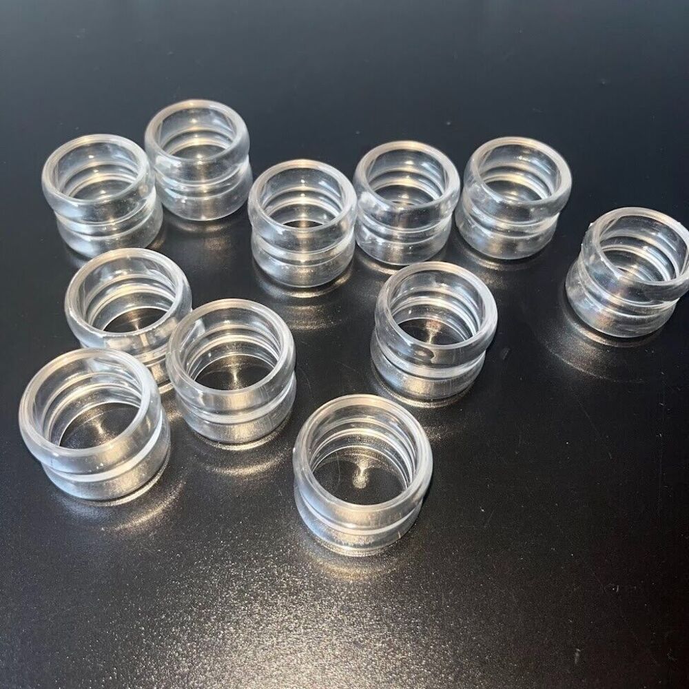 Set of 11 Clear Acrylic Plastic Napkin Rings Table Decor